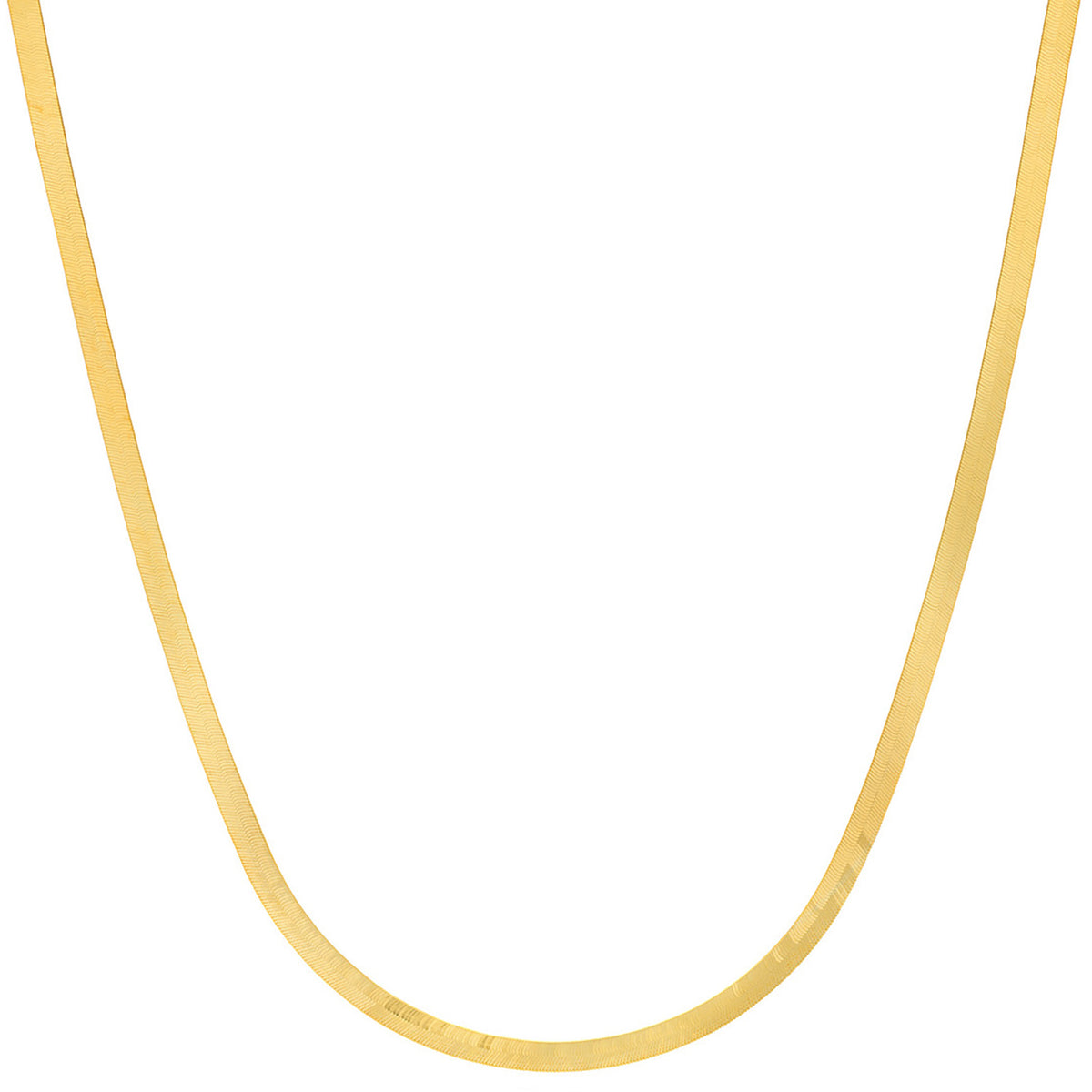 14K Gold 4mm Classic Herringbone Necklace