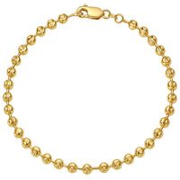 Load image into Gallery viewer, 14K Gold 4mm Moon Cut Ball Bead Chain Bracelet
