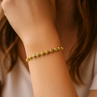 Load image into Gallery viewer, 14K Gold 4mm Moon Cut Ball Bead Chain Bracelet
