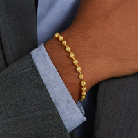 Load image into Gallery viewer, 14K Gold 5mm Moon Cut Ball Bead Chain Bracelet
