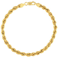 Load image into Gallery viewer, 14k Gold 6mm Rope Chain Bracelet Lobster Lock
