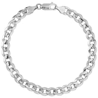 Load image into Gallery viewer, 14K Gold 7mm Curb Chain Cuban Concave Bracelet
