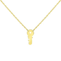 Load image into Gallery viewer, 14k Gold Adjustable Chain Mini Key Necklace
