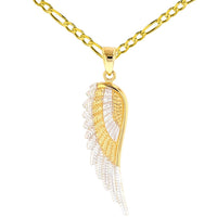Load image into Gallery viewer, 14k Gold Angel Wing Charm Pendant Necklace
