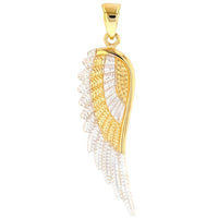 Load image into Gallery viewer, 14k Gold Angel Wing Charm Pendant Necklace
