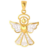 Load image into Gallery viewer, 14K Gold Angel with Heart Pendant Necklace

