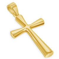 Load image into Gallery viewer, 14k Gold Beveled Edge Religious Cross Pendant
