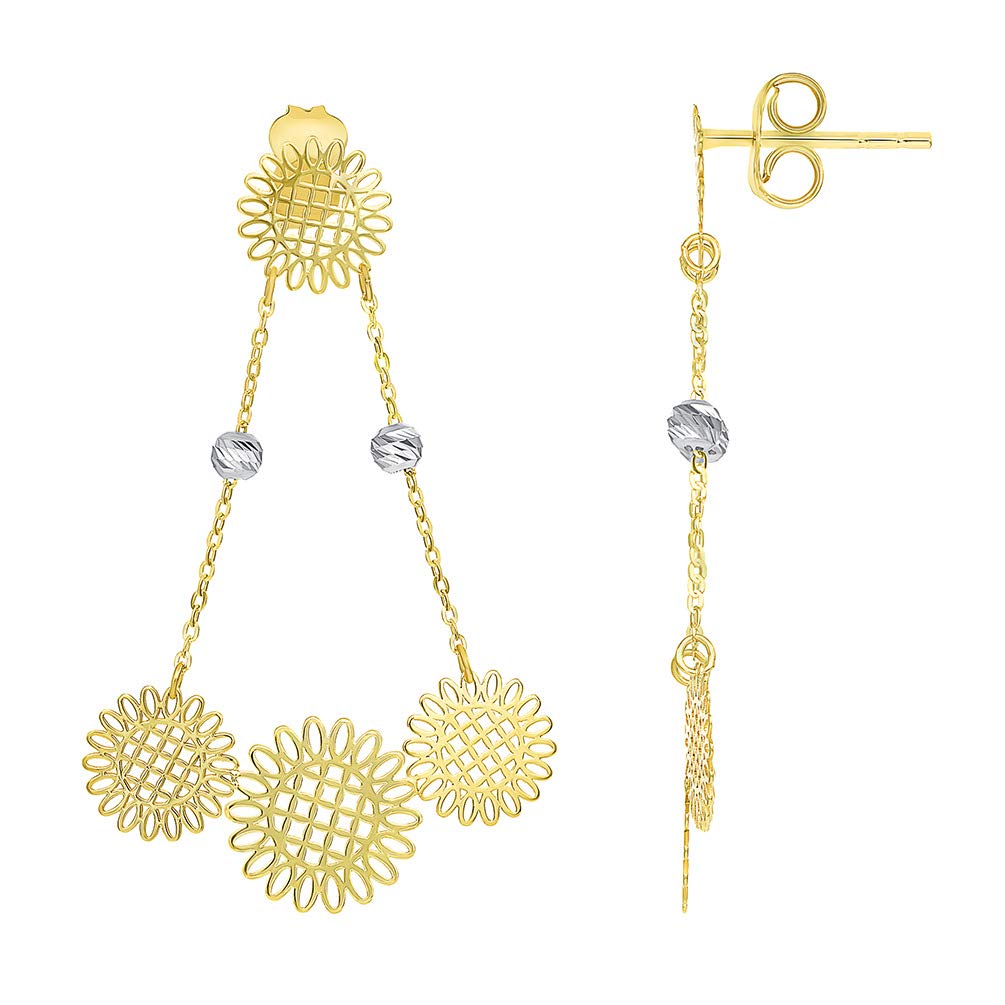 14k Gold Boho-Chic Chandelier Drop Earrings