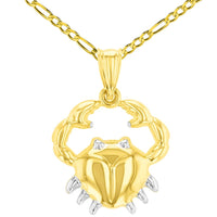 Load image into Gallery viewer,  14K Gold Cancer Zodiac Pendant Crab Necklace
