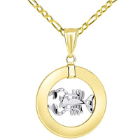 Load image into Gallery viewer, 14k Gold Cancer Zodiac Sign Pendant Necklace
