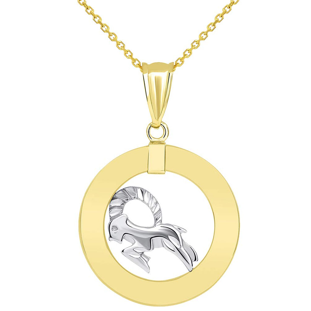 14k Gold Capricorn Zodiac Sign Pendant Necklace