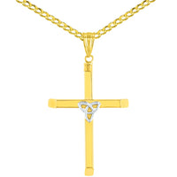 Load image into Gallery viewer, 14K Gold Celtic Trinity Cross Triquetra Pendant
