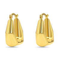 Load image into Gallery viewer, 14k Gold Chunky Hexagon Shape Hoop Earrings
