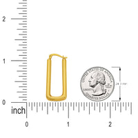 Load image into Gallery viewer, 14k Gold Chunky Rectangle-Shaped Hoop Earrings - Size Measurement
