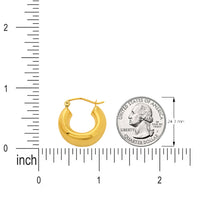 Load image into Gallery viewer, Size Measurement of 14k Gold Chunky Tube Hoop Earrings - 6mm Thick
