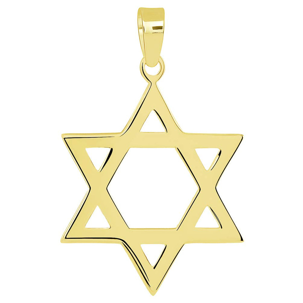 14k Gold Classic Hebrew Star of David Pendant