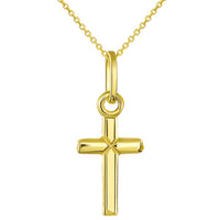 Load image into Gallery viewer, 14K Gold Classic Tiny Cross Pendant Necklace
