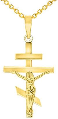 Load image into Gallery viewer, 14k Gold Cross Crucifix Pendant Necklace
