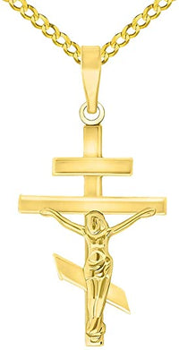 Load image into Gallery viewer, 14k Gold Cross Crucifix Pendant Necklace
