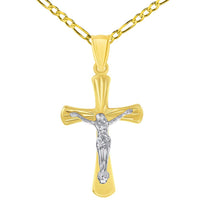 Load image into Gallery viewer, 14k Gold Cross Jesus Crucifix Pendant Necklace
