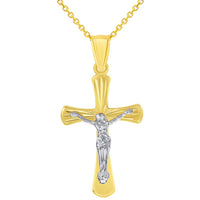 Load image into Gallery viewer, 14k Gold Cross Jesus Crucifix Pendant Necklace
