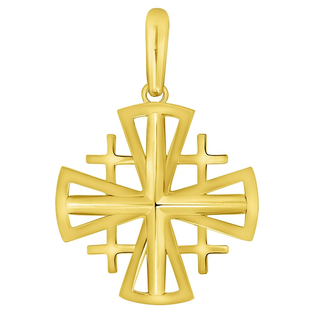 14k Gold Crusaders Jerusalem Cross Pendant