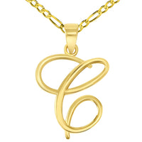 Load image into Gallery viewer, 14k Gold Cursive C Initial Pendant Necklace
