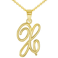 Load image into Gallery viewer, 14k Gold Cursive X Initial Pendant Necklace
