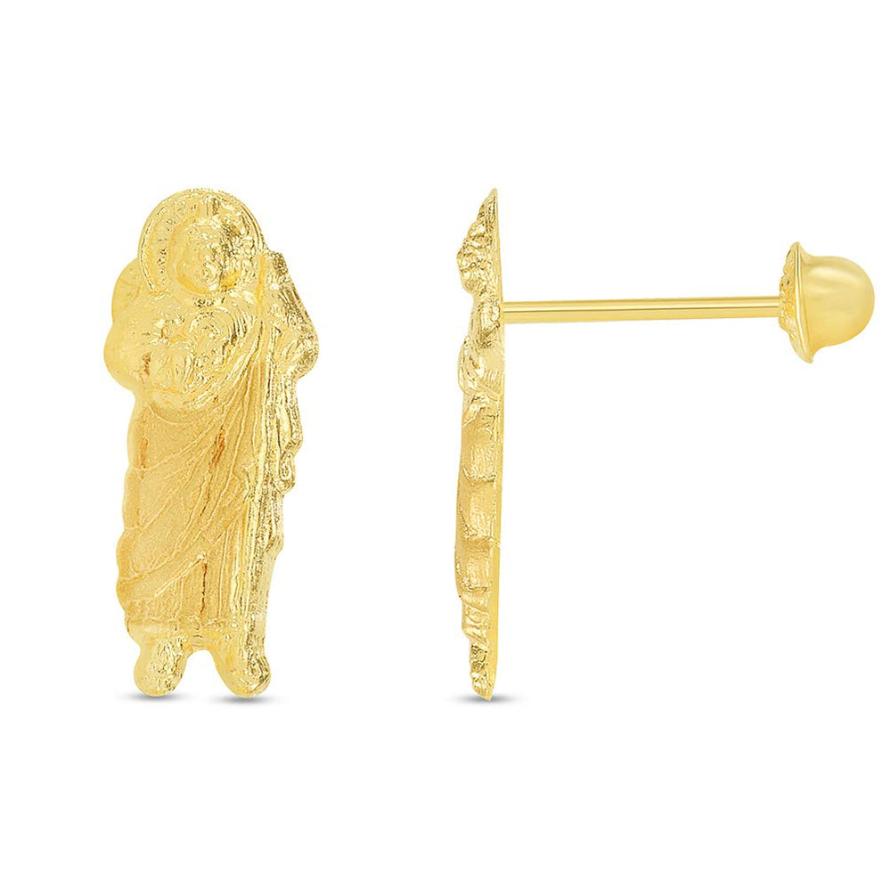14k Gold Dainty Jude Thaddeus Stud Earrings