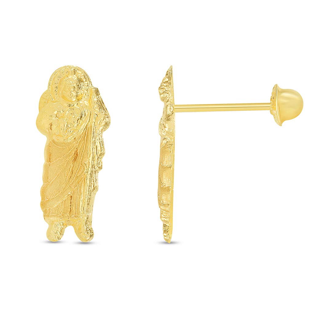 14k Gold Dainty Jude Thaddeus Stud Earrings