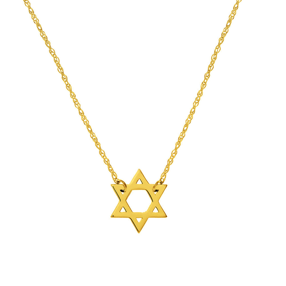 14k Gold Dainty Mini Star of David Necklace