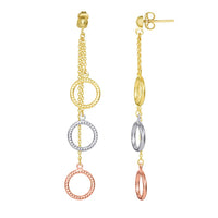 Load image into Gallery viewer, 14k Gold Dangling Circle of Life Drop Earrings
