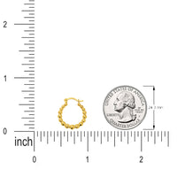 Load image into Gallery viewer, Size Measurement of 14k Gold Diamond-Cut Beaded Small Hoop Earrings
