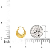 Load image into Gallery viewer, Size Measurement of 14k Gold Diamond Cut Bold Dome Hoop Earrings

