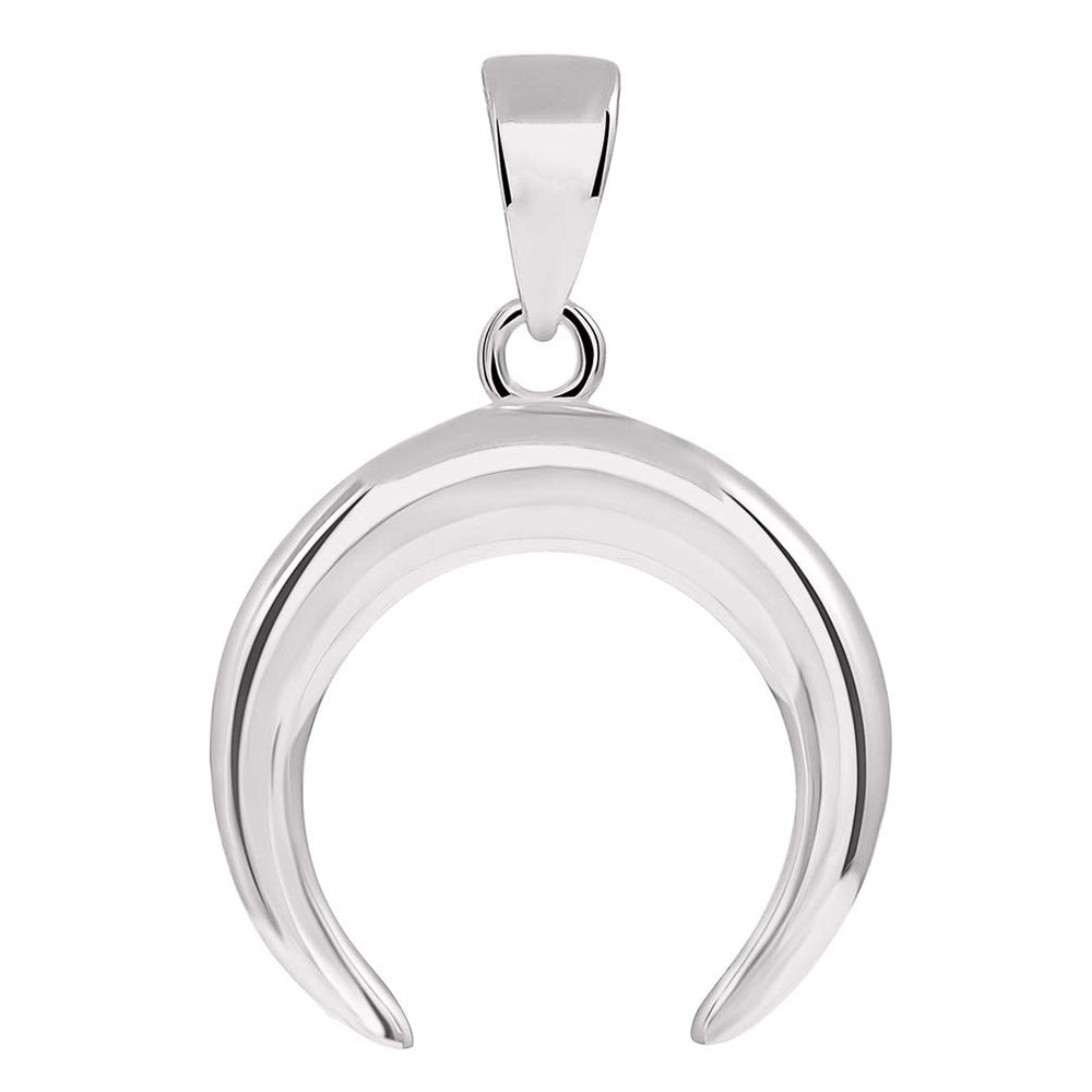 14k Gold Double Horn Crescent Moon Pendant