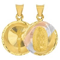 Load image into Gallery viewer, 14K Gold Double-Sided Jesus Crucifix Pendant 
