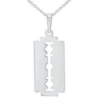 Load image into Gallery viewer, 14K Gold Edged Razor Blade Pendant Necklace
