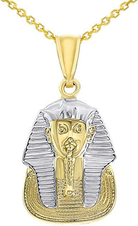 Load image into Gallery viewer, 14k Gold Egyptian Pharaoh King Pendant Necklace

