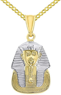 Load image into Gallery viewer, 14k Gold Egyptian Pharaoh King Pendant Necklace
