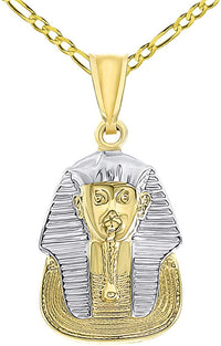 Load image into Gallery viewer, 14k Gold Egyptian Pharaoh King Pendant Necklace
