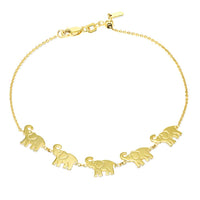 Load image into Gallery viewer, 14k Gold Adjustable Elephant Cable Bracelet
