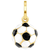 Load image into Gallery viewer, 14k Gold Enameled 3D Soccer Ball Charm Pandant
