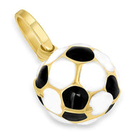Load image into Gallery viewer, 14k Gold Enameled 3D Soccer Ball Charm pandant
