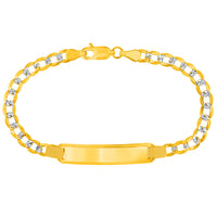 Load image into Gallery viewer, 14k Gold Engravable 4mm Curb Chain Bracelet
