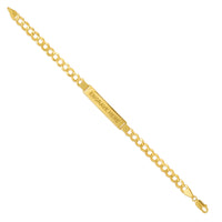 Load image into Gallery viewer, 14k Gold Engravable Cuban Curb Chain Bracelet
