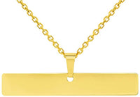 Load image into Gallery viewer, 14k Gold Engravable Horizontal Bar Charm Pendant
