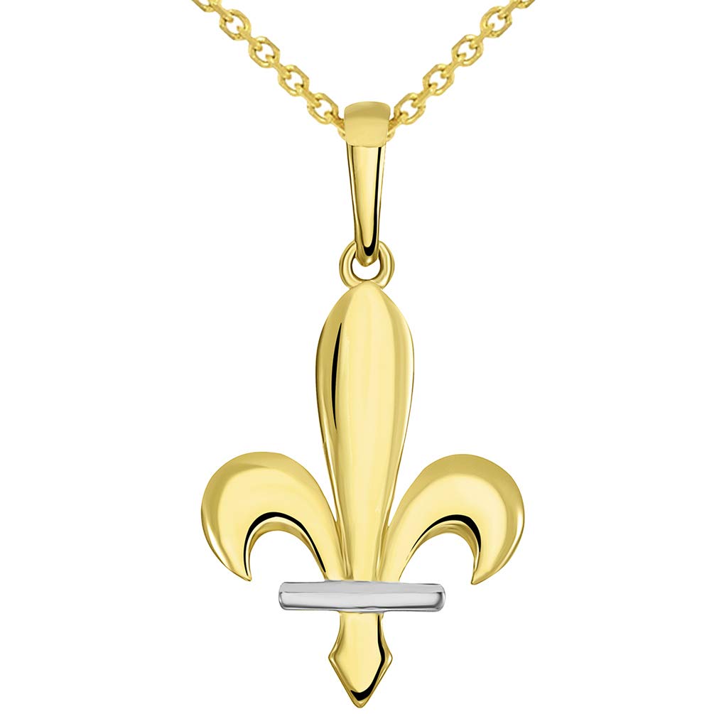 14k Gold Fleur de Lis Bosnian Pendant Necklace