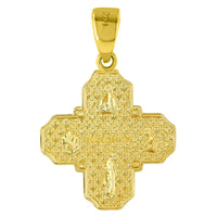 Load image into Gallery viewer, 14K Gold Four Way Cross Charm Pendant Necklace
