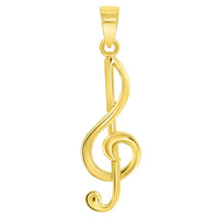 Load image into Gallery viewer, 14k Gold G Clef Musical Music Note Pendant
