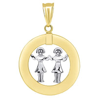 Load image into Gallery viewer, 14k Gold Gemini Zodiac Sign Pendant Necklace

